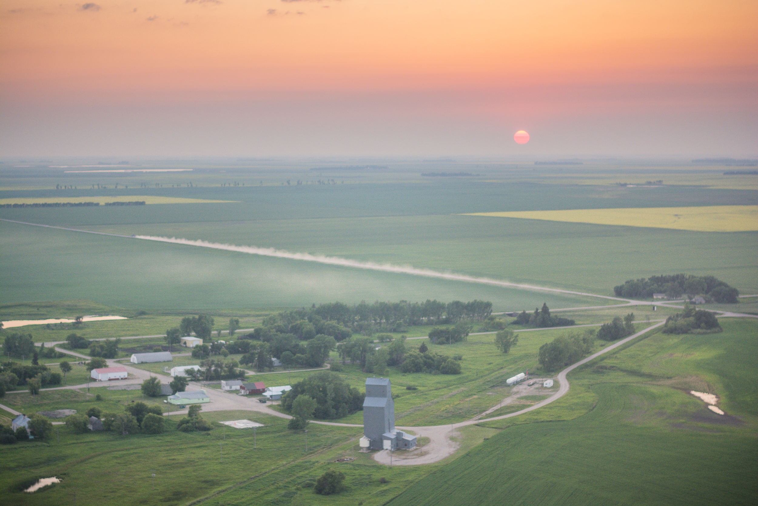 Smoky Summer Sunset Hannah, North Dakota