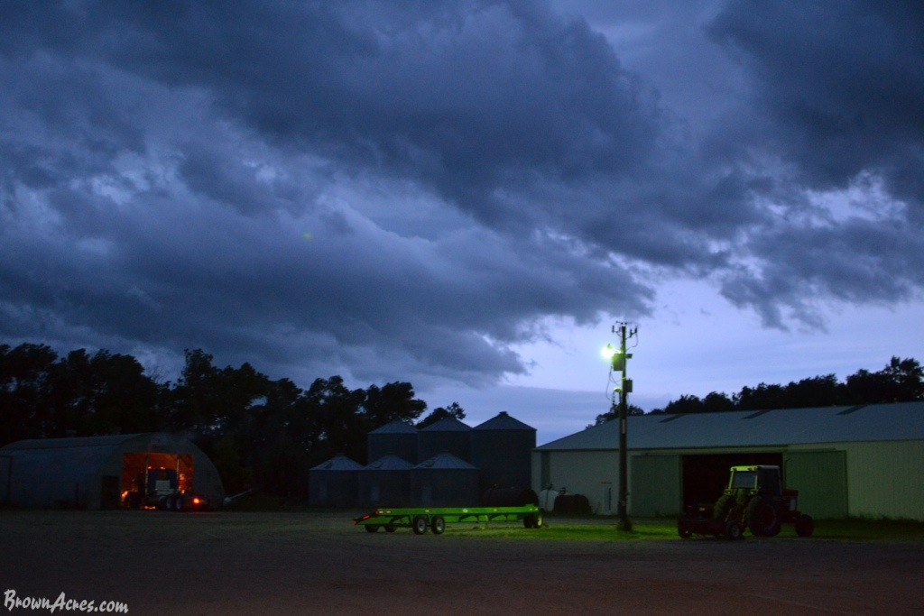 Storm clouds moving over our yard