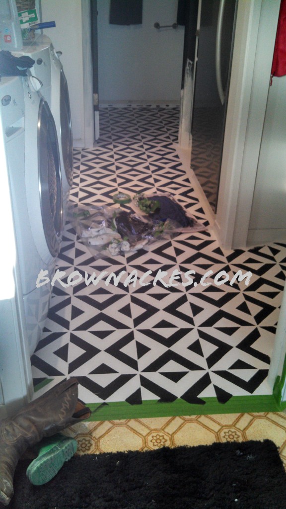 Painted Stenciled Vinyl Floor